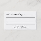 commentaar? visitekaartje (Voorkant)