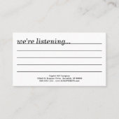 commentaar? visitekaartje (Voorkant)