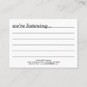 commentaar? visitekaartje (Voorkant)