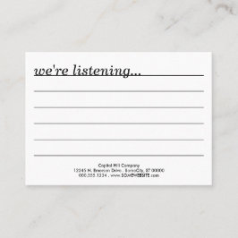 commentaar? visitekaartje