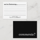 commentaar? visitekaartje (Voorkant / Achterkant)