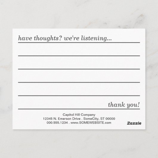 commentaarkaart voor bomen briefkaart (Achterkant)