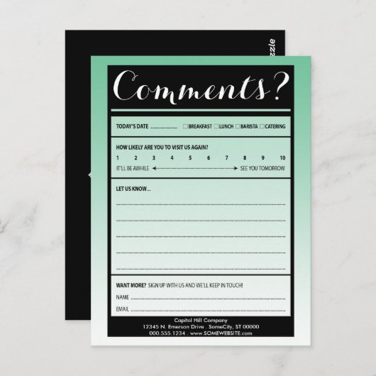 commentaarkaart voor mailinglijsten met logo briefkaart (Voorkant / Achterkant)