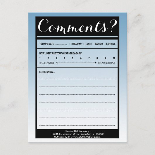 commentaarkaart voor mailinglijsten met logo briefkaart (Voorkant)