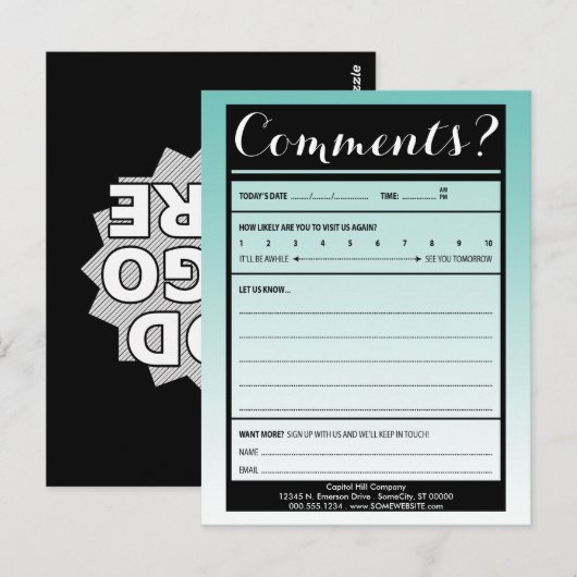 commentaarkaart voor mailinglijsten met logo briefkaart (Voorkant / Achterkant)