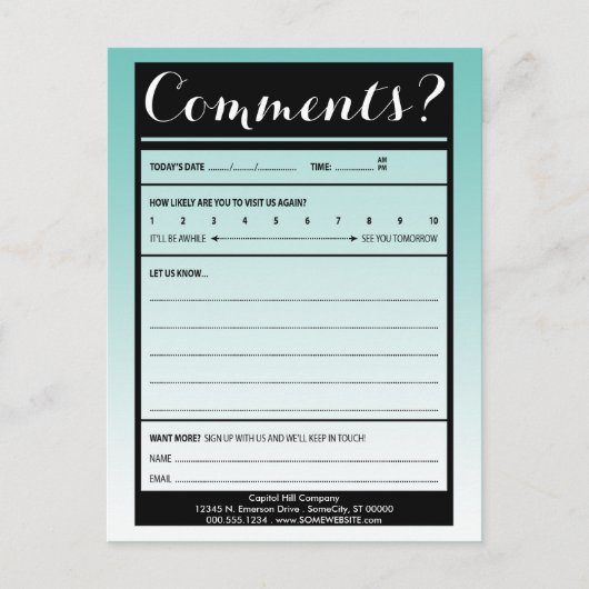 commentaarkaart voor mailinglijsten met logo briefkaart (Voorkant)