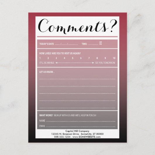 commentaarkaart voor mailinglijsten met logo briefkaart (Voorkant)