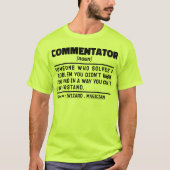 Commentator zelfstandig naamwoord grappig sport fa t-shirt (Voorkant)