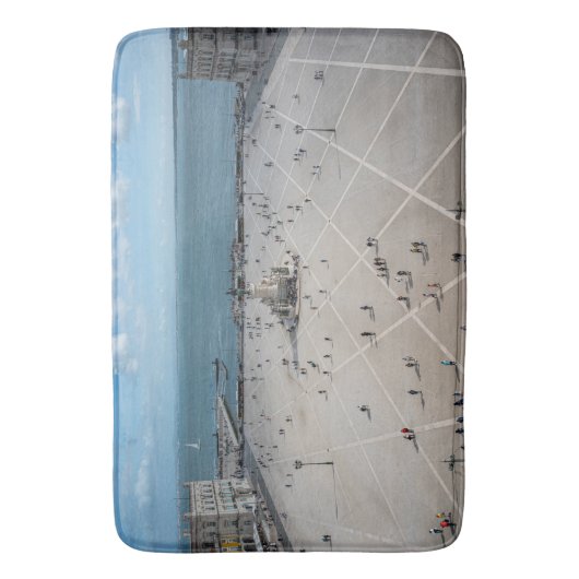 Commerce Square van bovenaf in Lissabon, Portugal Badmat (Voorkant Verticaal)