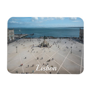 Commerce Square van bovenaf in Lissabon, Portugal Magneet