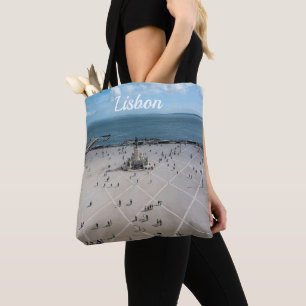 Commerce Square van bovenaf in Lissabon, Portugal Tote Bag