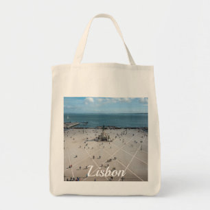 Commerce Square van bovenaf in Lissabon, Portugal Tote Bag