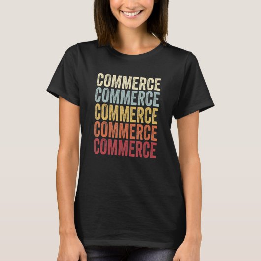 Commerce Texas Commerce TX Retro tekst T-shirt (Voorkant)