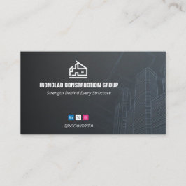 Commercial Building Contractors | Dark Minimalist Visitekaartje