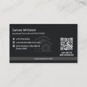 Commercial Building Contractors | Dark Minimalist Visitekaartje (Achterkant)