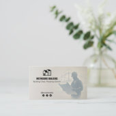 Commercial Building Contractors | Gray Sketch Visitekaartje (Staand voorkant)