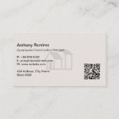 Commercial Building Contractors | Gray Sketch Visitekaartje (Achterkant)