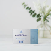 Commercial Building Contractors | Grey Minimalist Visitekaartje (Staand voorkant)