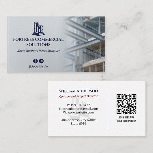 Commercial Building Contractors | Iron Gray Visitekaartje (Voorkant / Achterkant)