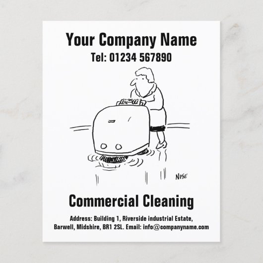 Commercial Cleaning Cartoon Design Flyer (Voorkant)