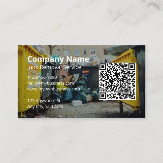 Commercial Dumpster Services Junk Removal Logo Visitekaartje (Voorkant)