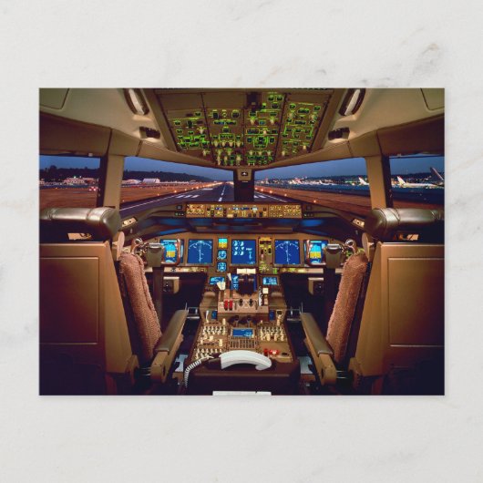 Commercial Jet Aircraft Cockpit Interior Briefkaart (Voorkant)