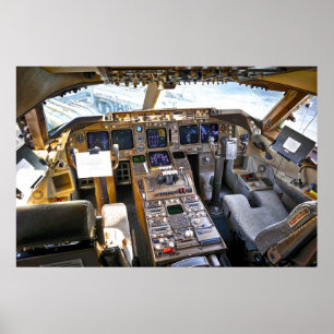 Commercial Jet Cockpit Poster