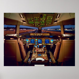 Commercial Jet Cockpit Poster