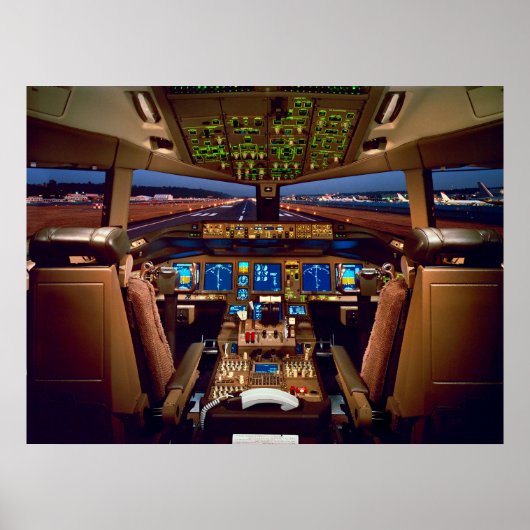 Commercial Jet Cockpit Poster (Voorkant)