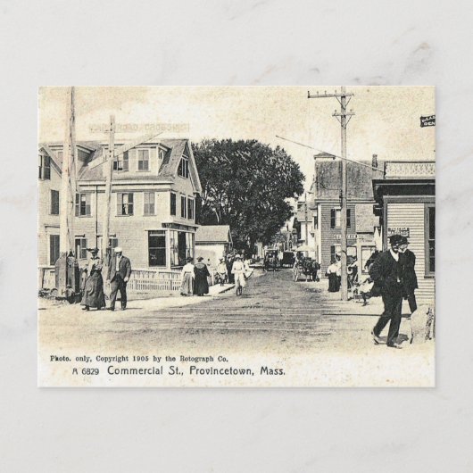 Commercial St, Provincetown, Vintage Briefkaart (Voorkant)
