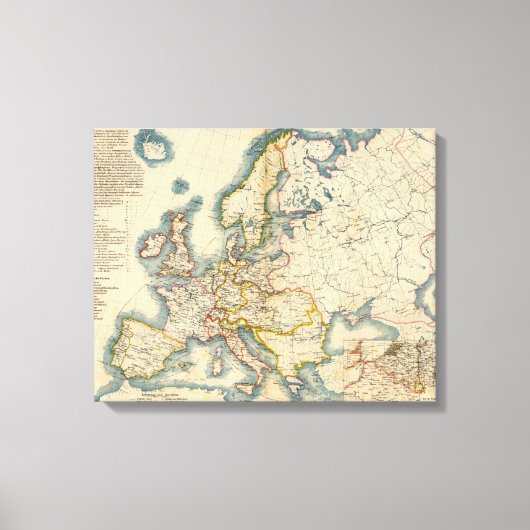 Commerciale industriële kaart van Europa Canvas Afdruk (Voorkant)