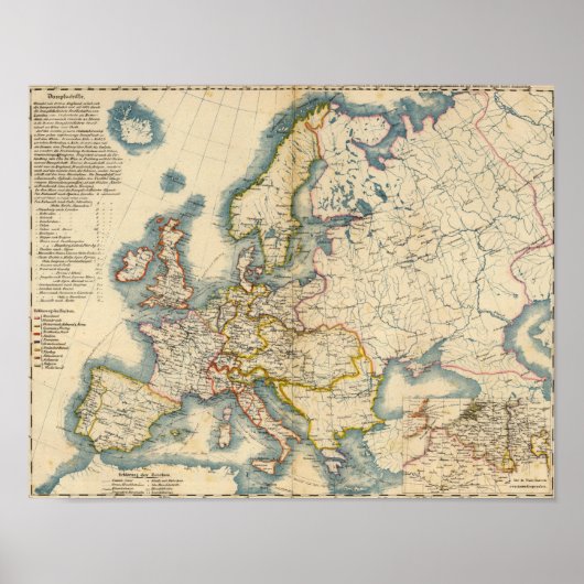 Commerciale industriële kaart van Europa Poster (Voorkant)