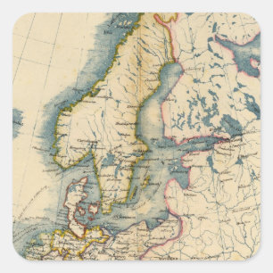 Commerciale industriële kaart van Europa Vierkante Sticker