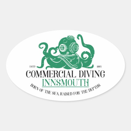 Commercieel Duiken Innsmouth Ovale Sticker (Voorkant)