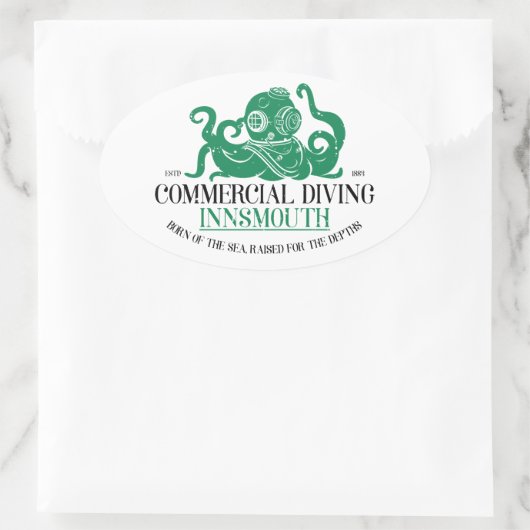 Commercieel Duiken Innsmouth Ovale Sticker (Tas)