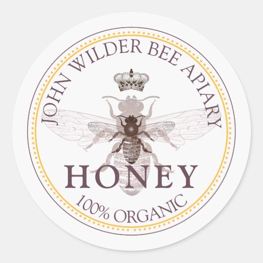 Commercieel Honing Label Imker Apiary (Voorkant)