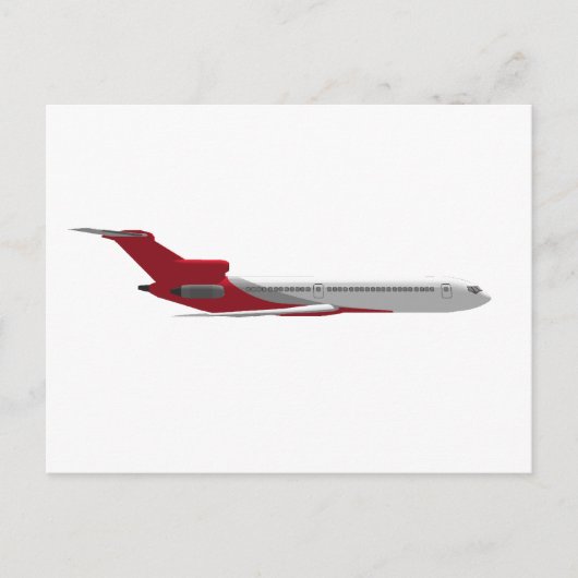 Commercieel Jet-vliegtuig: 3D-model: Briefkaart (Voorkant)