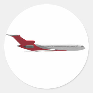 Commercieel Jet-vliegtuig: 3D-model: Ronde Sticker