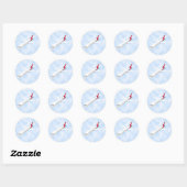Commercieel Jet-vliegtuig: 3D-model: Ronde Sticker (Vel)