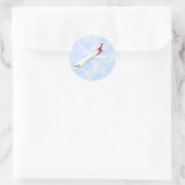 Commercieel Jet-vliegtuig: 3D-model: Ronde Sticker (Tas)
