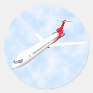 Commercieel Jet-vliegtuig: 3D-model: Ronde Sticker