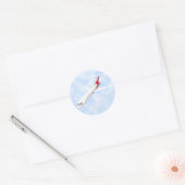 Commercieel Jet-vliegtuig: 3D-model: Ronde Sticker (Envelop)