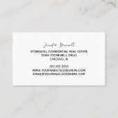 Commercieel onroerend goed Agent Chic Custom Black Visitekaartje (Achterkant)