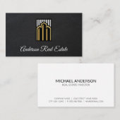 Commercieel vastgoed gebouw | leer visitekaartje (Voorkant / Achterkant)