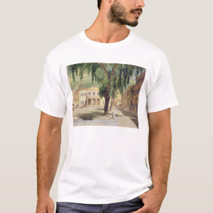 Commercieel vierkant, handelsbibliotheek en t-shirt