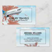 commercieel vliegtuig | Eiland en vogels Visitekaartje (Voorkant / Achterkant)