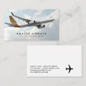 Commercieel vliegtuig in de lucht visitekaartje (Voorkant / Achterkant)