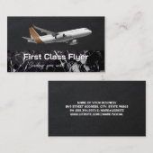 commercieel vliegtuig | leer | Marmer Visitekaartje (Voorkant / Achterkant)