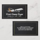 commercieel vliegtuig | Stijl met leren stiksels Visitekaartje (Voorkant / Achterkant)