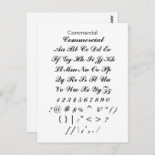 Commercieel - voorbeeldblad voor Zazzle-lettertype Briefkaart (Voorkant / Achterkant)